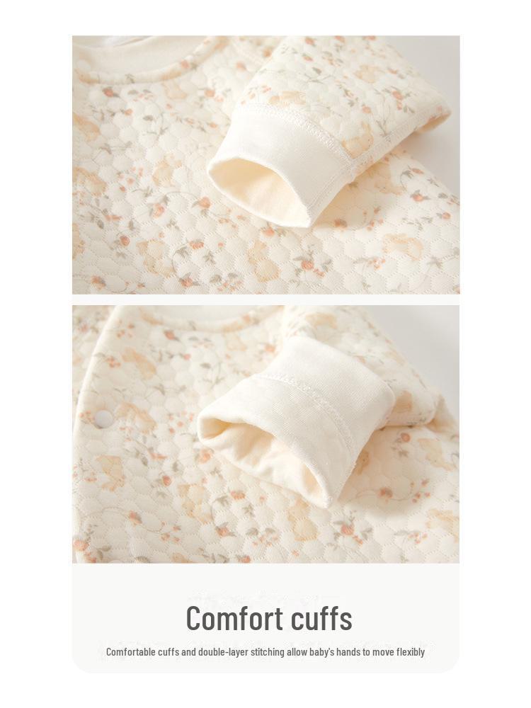 Quilted Baby Jumpsuit - Warm Spring/Autumn Romper for Newborns - Thick Winter Suit