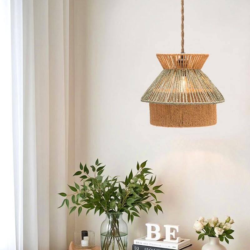 1 шт., потолочный светильник, абажур из богемской бумаги, напольная лампа, ручная работа, вязанная люстра на стену