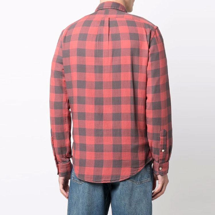 Polo Ralph Lauren FW21 Рубашка в клетку с вышитым логотипом Мужские рубашки 710853124-002