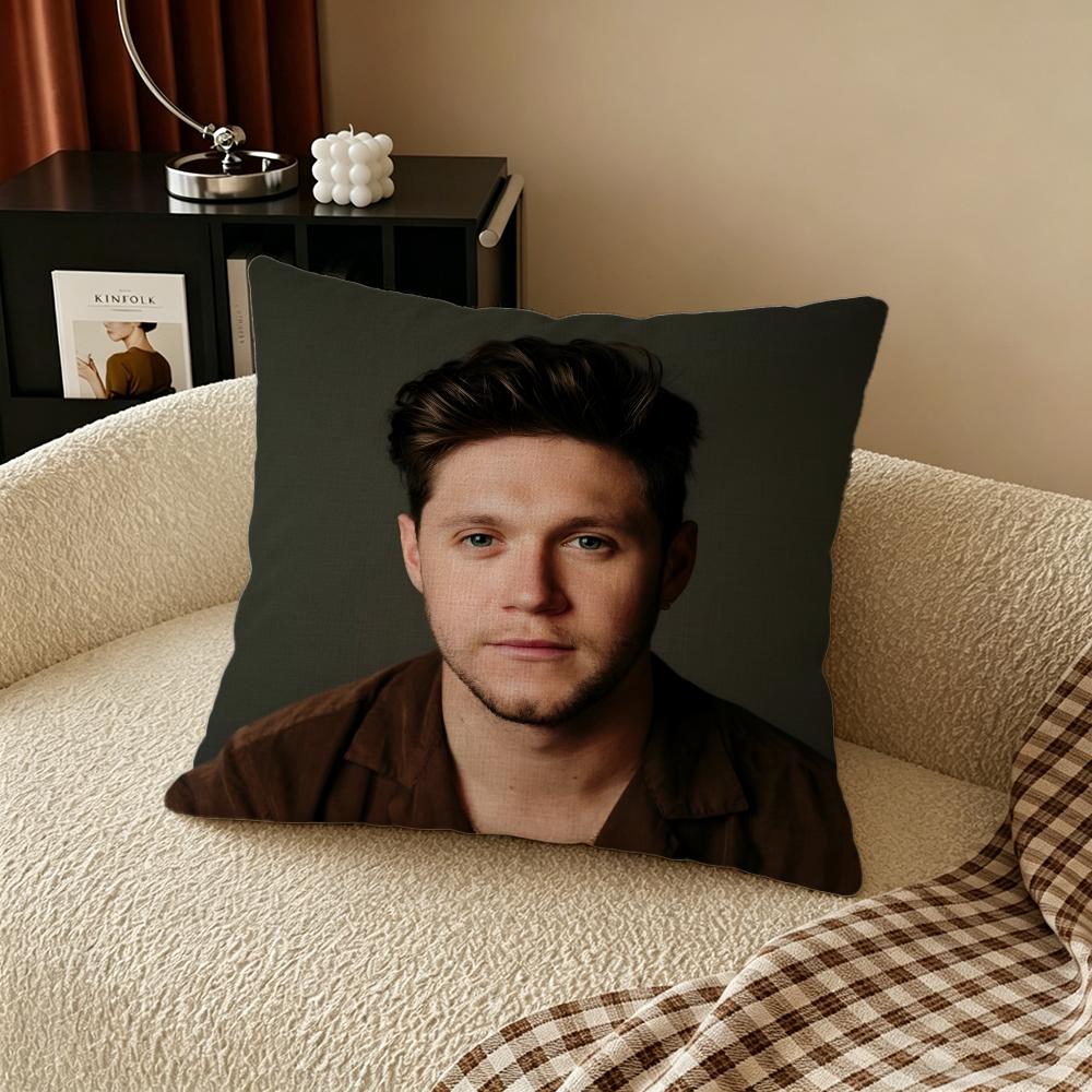 N-Niall Horan Cushion Cover Natural Linen Pillowcase Set, All-In-One Decor For Sofa, Bedroom & Chair