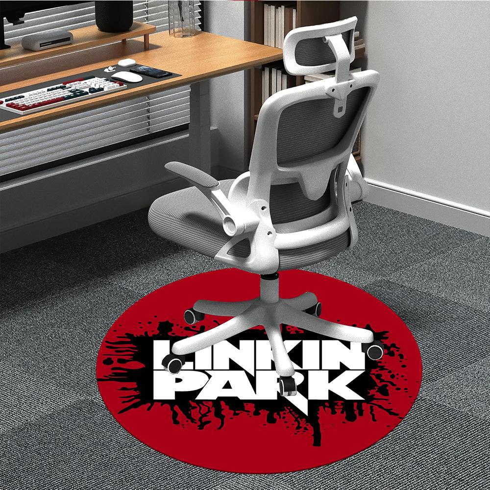 1 шт. Круглый ковер Linkin Papk Band для офиса, комнатный коврик, подходящий для офиса, под офисные стулья, спальни, гостиной, домашнего декора, декора комнаты