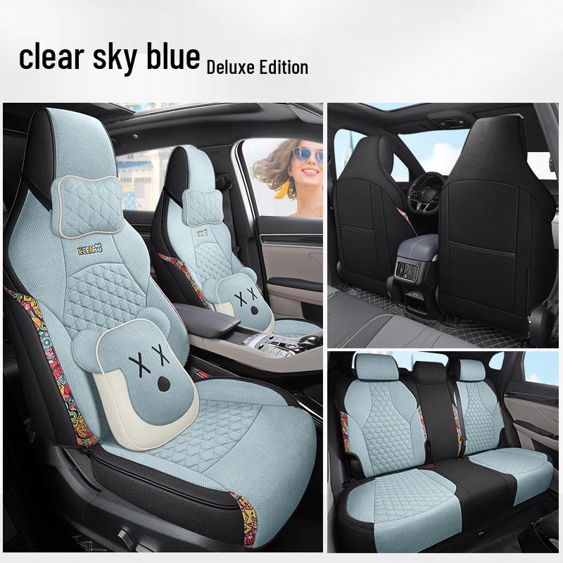 BYD Song Pro Linen Cartoon Seat Cover - All-Season Universal Cushion