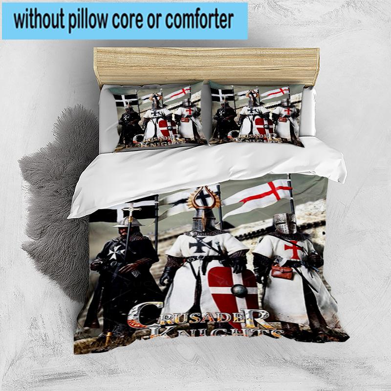 3PCS Knightly Crusader Armor 3pcs Bedding,Including 3PCS Duvet Cover And 2pcs Pillowcases Perfect for Christmas,Ideal for Bedroom, Dormitory