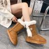 Fashion Female Shoes On Sale 2024 Winter Fashion Warm Women's Mid-calf Boots Casual and Versatile Plush Cotton Boots Botas De Mujer