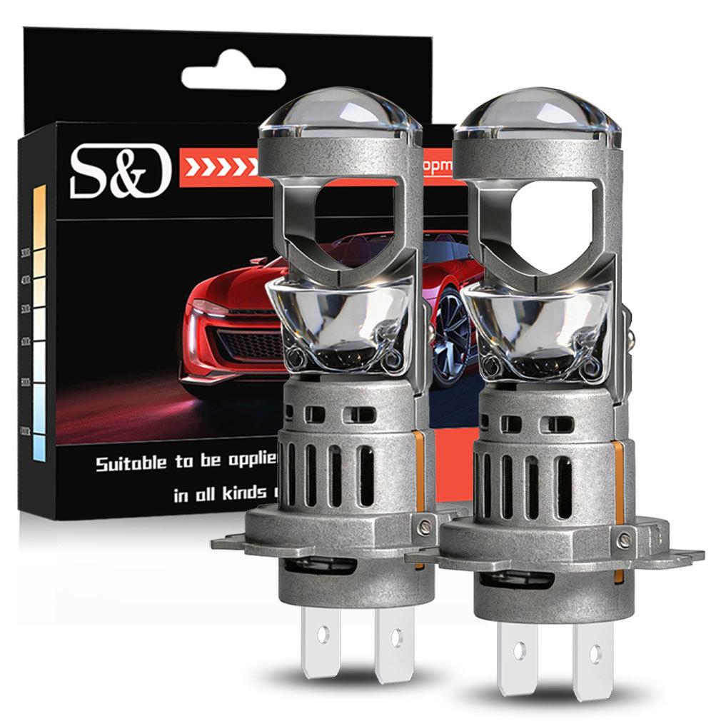 2 шт. Светодиодные линзы-проекторы H7 для фар H4 Canbus Автомобильные и мотоциклетные фары Мини Беспроводные Turbo 40000 лм Автоматическая противотуманная фара Plug&Play Фара 6500K Белый