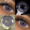 2Pcs Color Contact Lenses for Eyes Brown Cosmetics for Party Purple Contact Lenses Yearly Use Natural Soft Pupils Lens