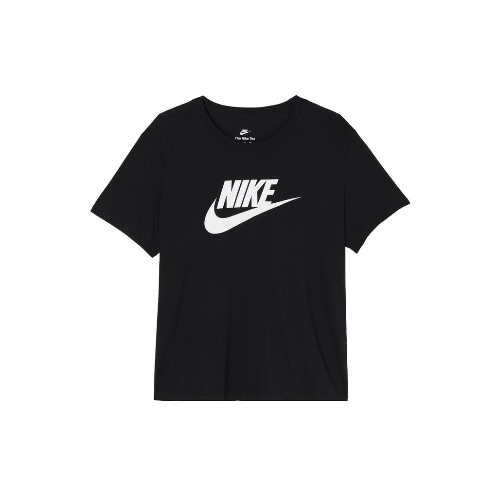 Nike Футболка в американском стиле с принтом логотипа, спортивная, повседневная, с круглым вырезом, дышащая, с коротким рукавом, женская, черная, DX7907-010