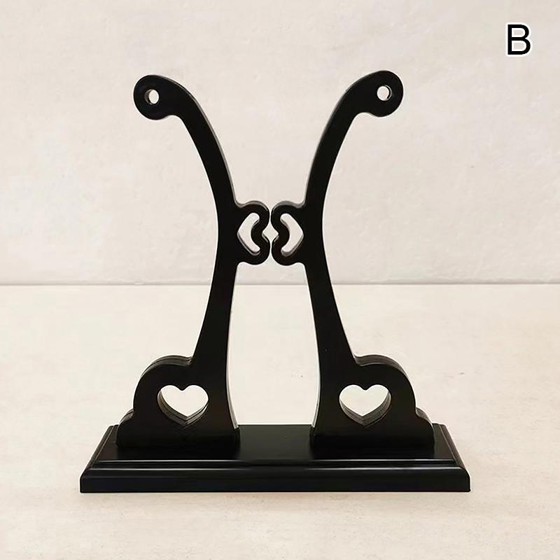 Chinese Style Vintage Art Folding Fan Stand Display Base Hand Fan Support Holder Home Office Table Decor