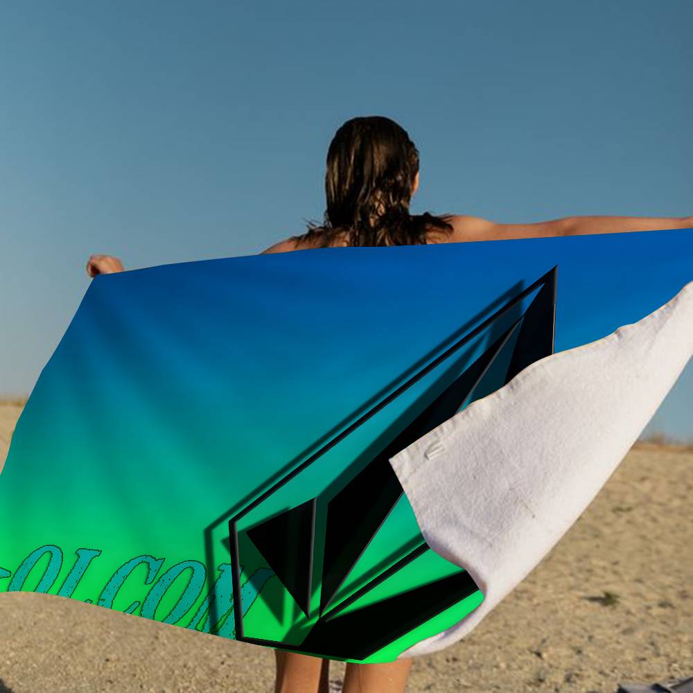 Современное пляжное полотенце Volcom из микрофибры с принтом в форме ромба, для альпинизма, йоги, пляжа, плавания, бега, впитывающее, мягкое полотенце