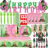 Kit Bad Women Witch Carton Birthday Party Decoration Paper Tableware Latex Balloons Tablecloth Happy Birthday Banner Backdrop