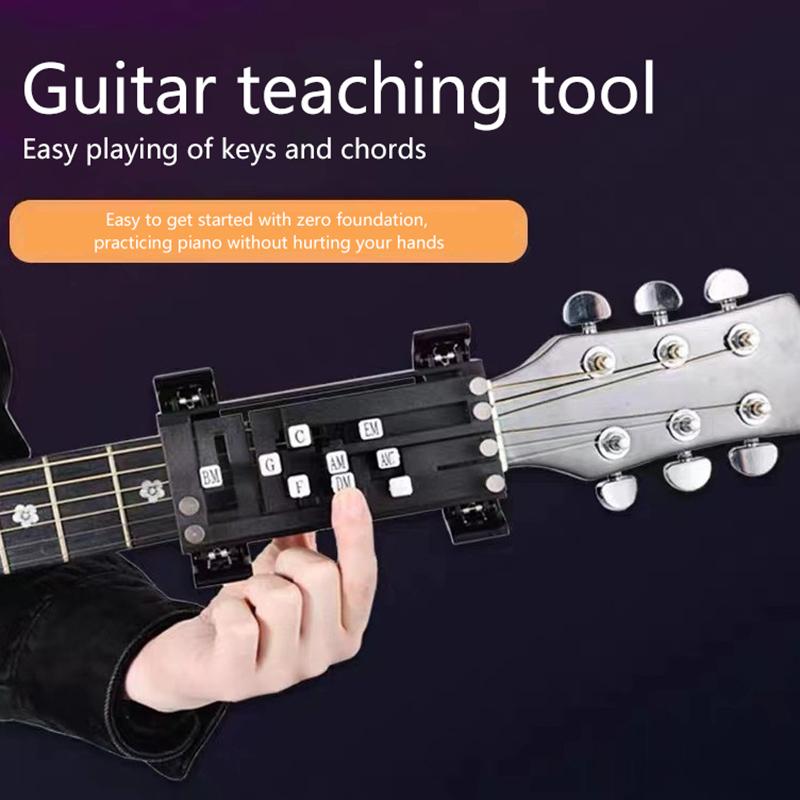 Guitar Aid Тренажер аккордов Приспособление для зажима аккордов гитары Инструмент для начинающих Обучающий инструмент Помощь в обучении игре на гитаре Инструмент Аксессуары