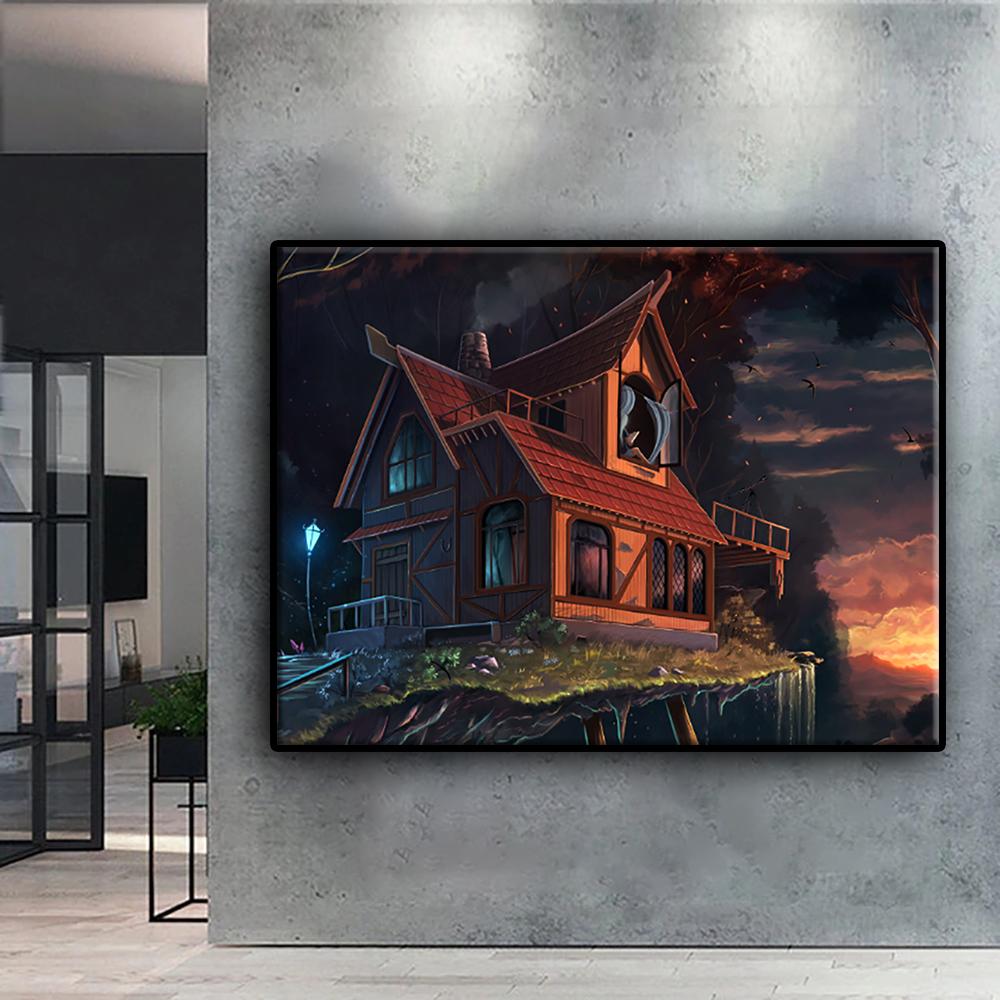 5D Алмазная картина Лесная хижина DIY Алмазная вышивка Горный хрусталь Украшение дома