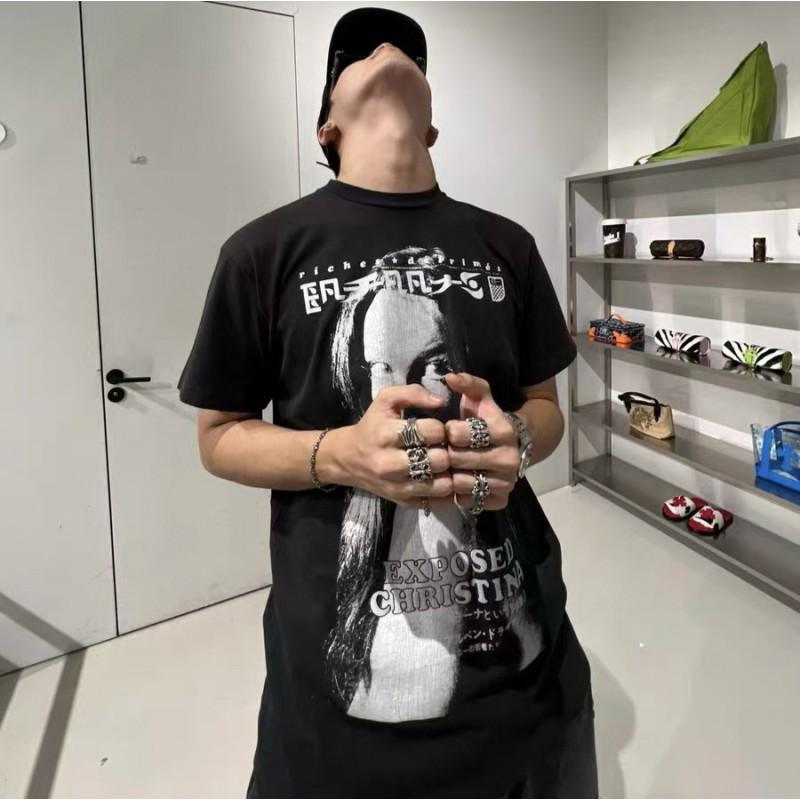 ERD Vintage Loose Fit Short Sleeve T-Shirt Men Women Couple Streetwear