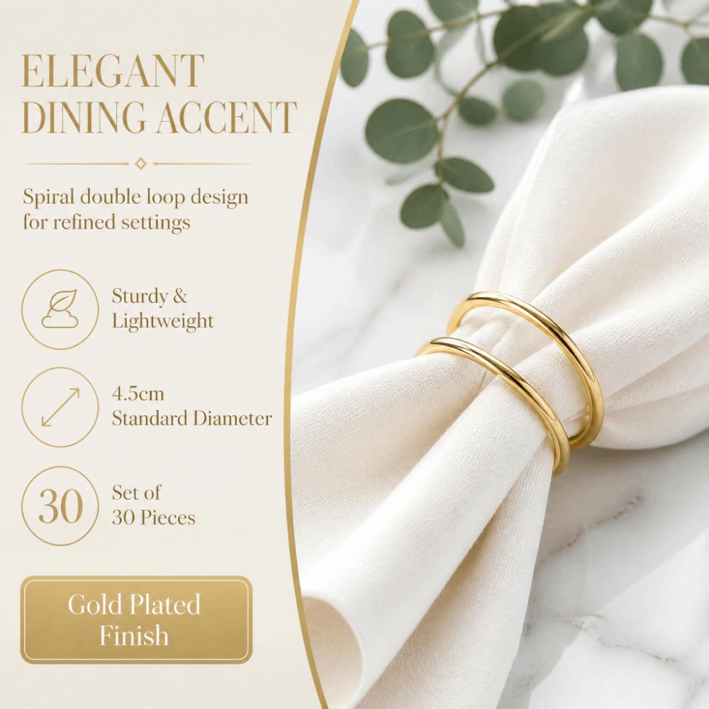 30pcs Double Loop Napkin Ring Plastic Tabletop Holder Modern Napkin Holder Holiday Banquet