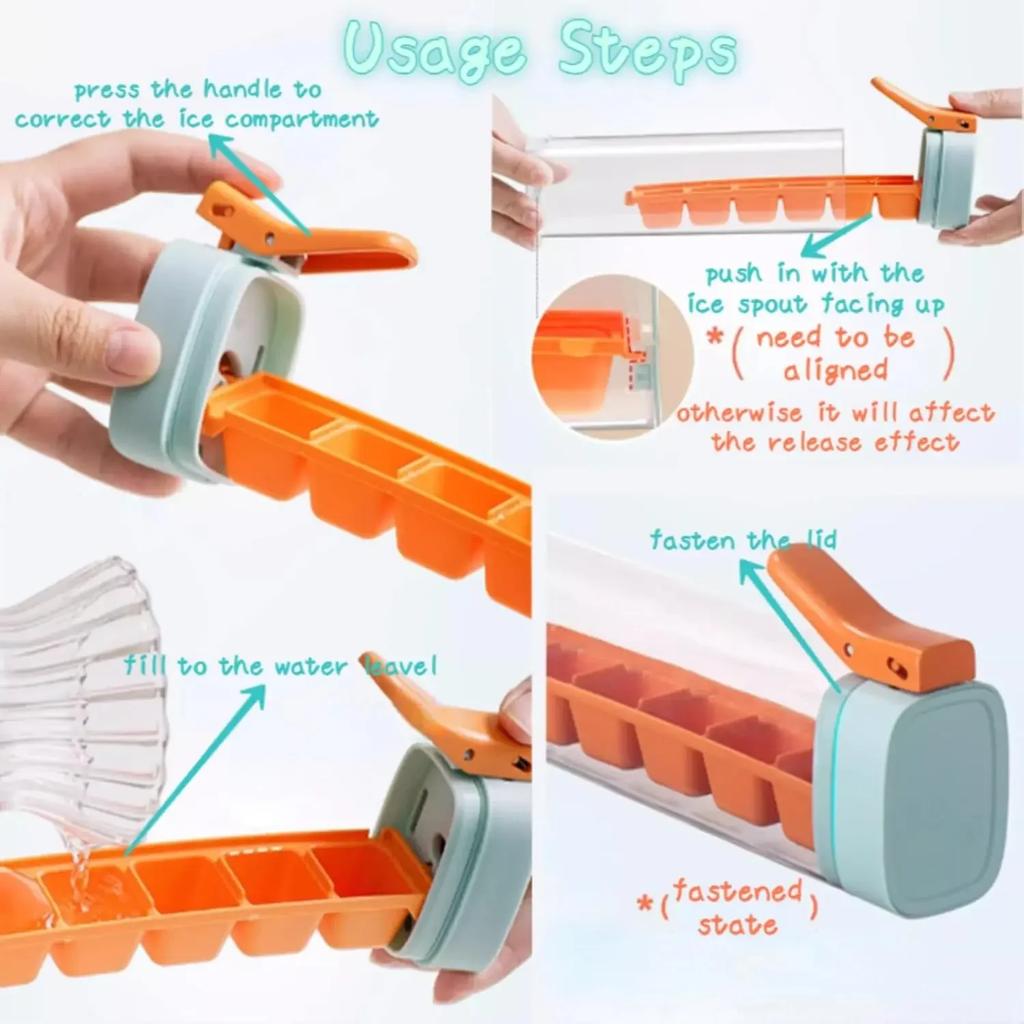 6 Grid Ice Cube Tray Ice Blocks Mold Maker with Handle for Single Person Hand Press Whiskey Cocktail Juice Drink Kitchen Tools