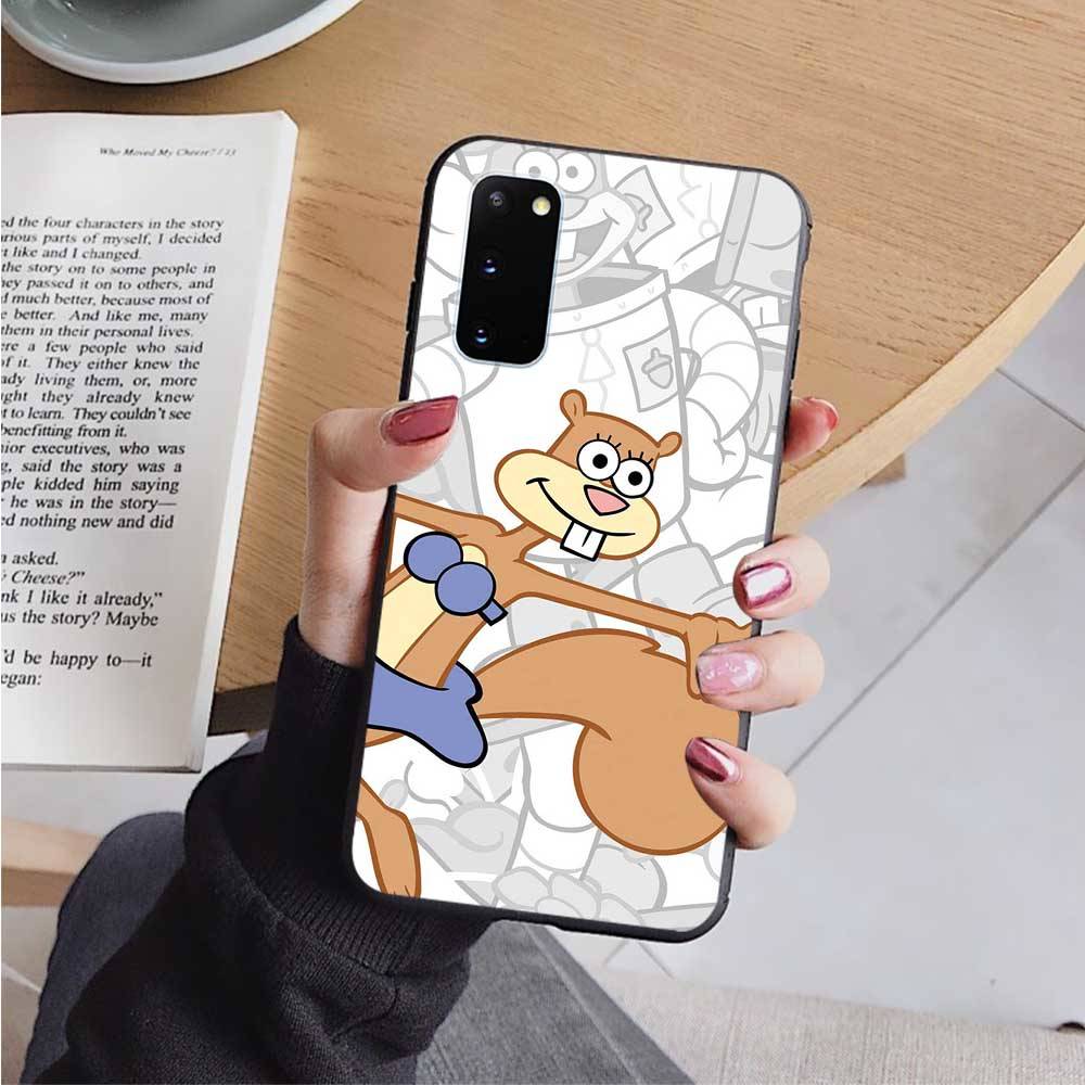 AS18 Spongebob Cartoon Black Case for Samsung Note 20 Lite S24 Ultra S23 S22 A05 A06 A11 A71 A15 A16 A13 A24 A25 A33 A52 A53 M55 M35 Sofe Cover