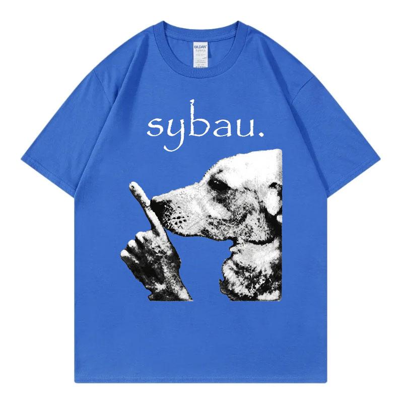 Sybau Dog Shush Funny Meme T Shirts Unisex Unisex Fashion Vintage Short Sleeve Tshirts High Quality 100cotton Oversized Tshirt