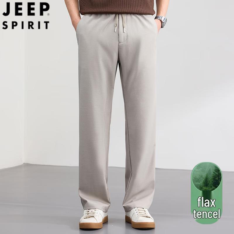 Мужские повседневные брюки JEEP SPIRIT из лиоцелла и льна, прямого кроя