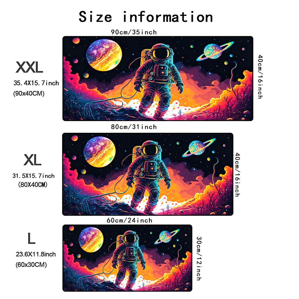 Planets And Astronauts Mouse Pad Desk Mat With Stitched Edge Nonslip Gaming Mats Pc Accessories Keyboard Long Desk Pads Mauspad