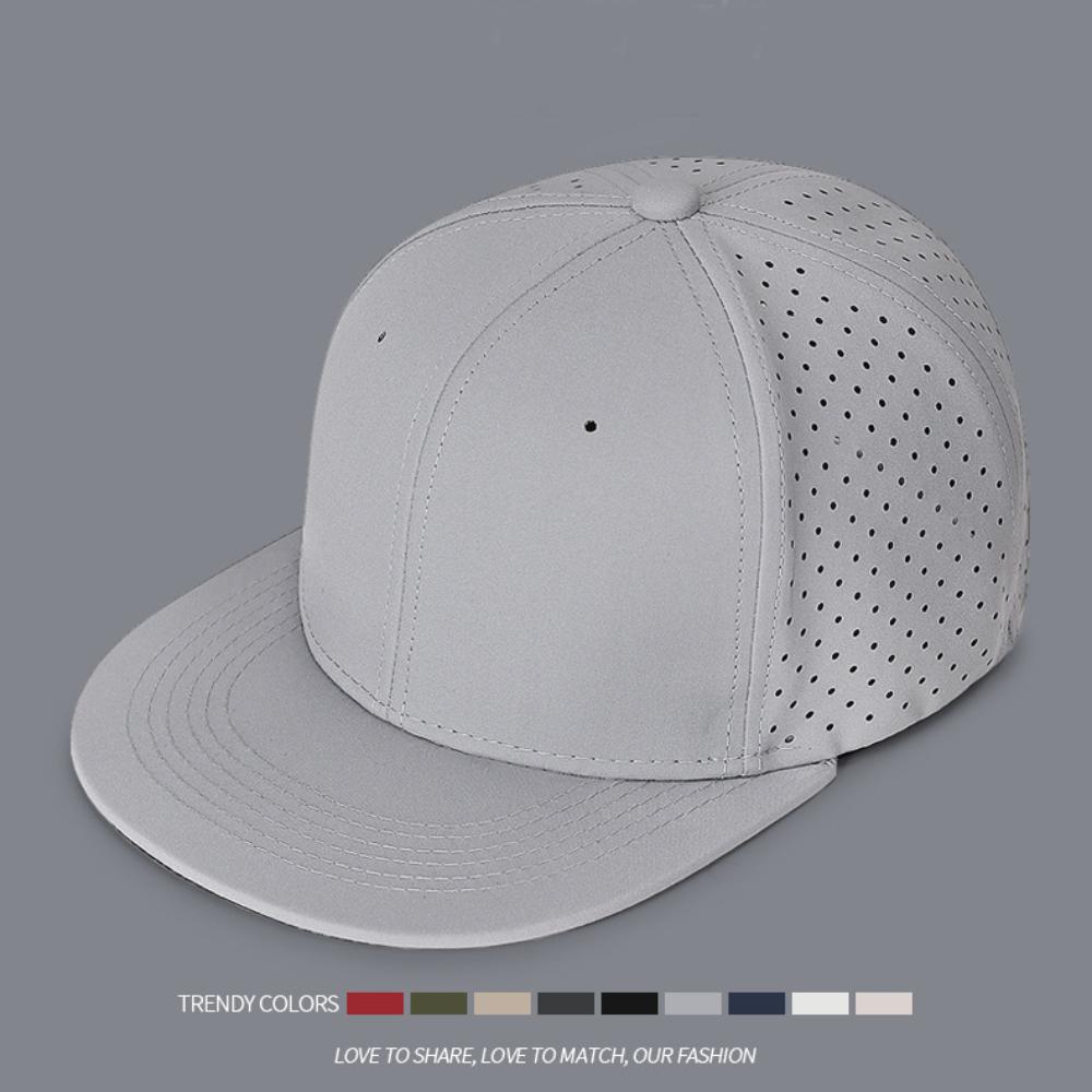 High Quality Full Closed Mens Baseball Cap 6 Panels Causal Flat Brim Stretchy Caps Solid Breathable Trucker Hat