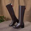 Женские сапоги на высоком каблуке с универсальным темпераментом и толстым каблуком.. Новые осенне-зимние сапоги оверсайз.