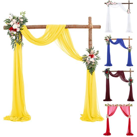 Wedding Arch Drape Chiffon Curtain Drapery Solid Color Tulle Drapery Draping Decoration for Weddings Ceremony Reception Banquets