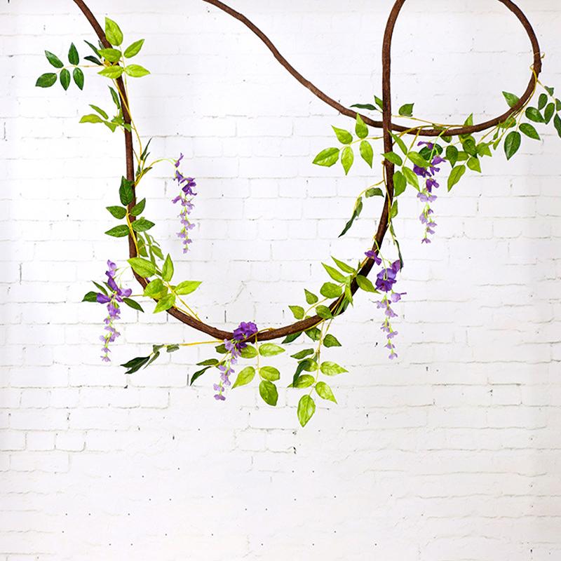 1шт настенное растение лоза домашний декор свадебная арка искусственный цветок садовый декор искусственная глициния лоза гирлянда цветочная гирлянда