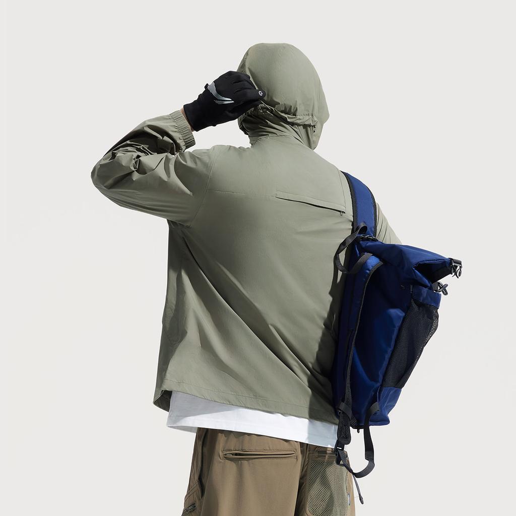 Li-Ning Серия Urban Outdoor Однотонная толстовка с капюшоном на молнии Свободная Дышащая Защита от УФ-лучей Защита от солнца Куртка Мужские куртки Чайно-зеленый AFDV461-6