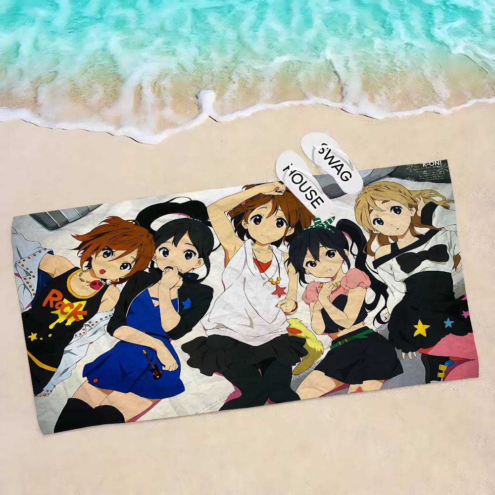 Аниме K-On Микрофибра Печатное Пляжное Полотенце Горный Туризм Йога Пляж Плавание Бег Впитывающее Мягкое Полотенце