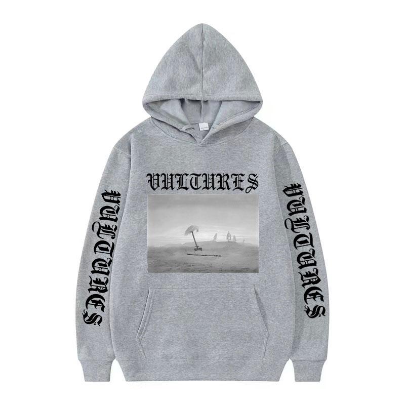 Kanye West Vultures New Song and Album Cover Hoodie Men Women Retro Casual Long Sleeve Sweatshirt Hip Hop Cozy Pullovers Hoodies