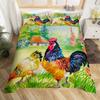Постельное белье Король Королева Животные на ферме Петух Овца Свинья Корова Комплект постельного белья Фермерский дом Кантри Пододеяльник Полиэстер Чехол для одеяла