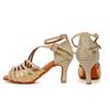 Women Latin Dance Shoes Shining Rhinestone Modern Dancing Shoes High Heel 7.5cm