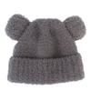 Универсальная химия Вязаная шапка-бини с медведем Серая шапка-бини с медведем