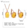 Fashion Egg Shape Oval Drop Earrings Jewelry Sets For Women Wedding Rose Gold Color Classic Pendant Necklace