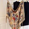 Multi-functional Floral Triangle Scarf Matching Pants Waist Belt Decorative Headscarf  Summer