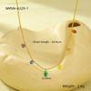 GEMCHIC Women's French Style Colorful Natural Stone Stainless Steel Necklace, Elegant 18K Gold Plated Choker for Daily Wear