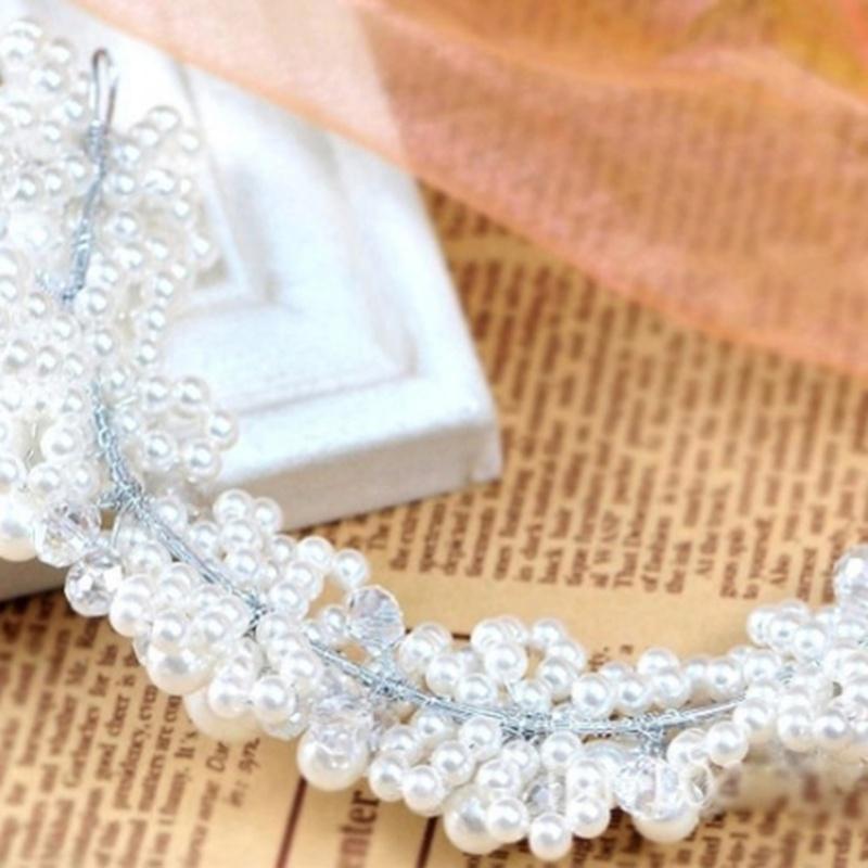 Кристаллы Жемчуг Ободки Свадебные Диадемы Повязка На Голову Головной Убор Украшения Для Головы Женские Свадебные Аксессуары Для Волос
