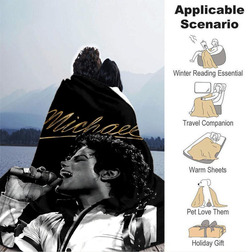 1Pc Michael Jackson Performance Blanket Soft Throw Blanket For Home Bedroom Bed Sofa Travel Office Solid Christmas Blanket