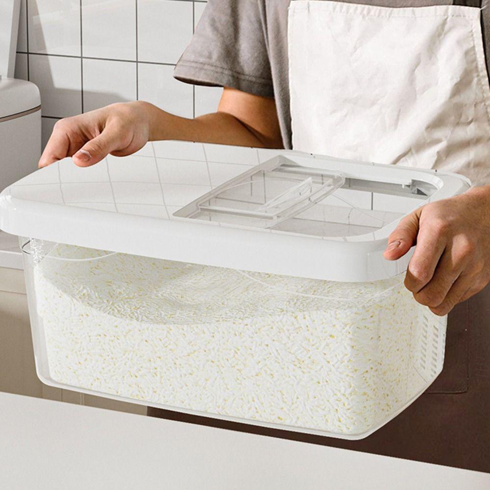 Прозрачный контейнер для хранения риса, влагонепроницаемый контейнер для хлопьев, герметичные банки для сохранения свежести