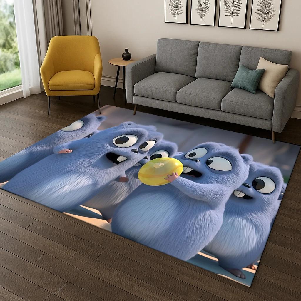 Забавный ковер-ковер из мультфильма «Гризли и лемминги» для спальни, гостиной, дивана, придверный коврик, декор, большой детский игровой нескользящий коврик для пола