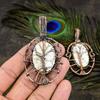 Wild Horse Gemstone Copper Wire Wrap Jewelry Pendant 3.11"