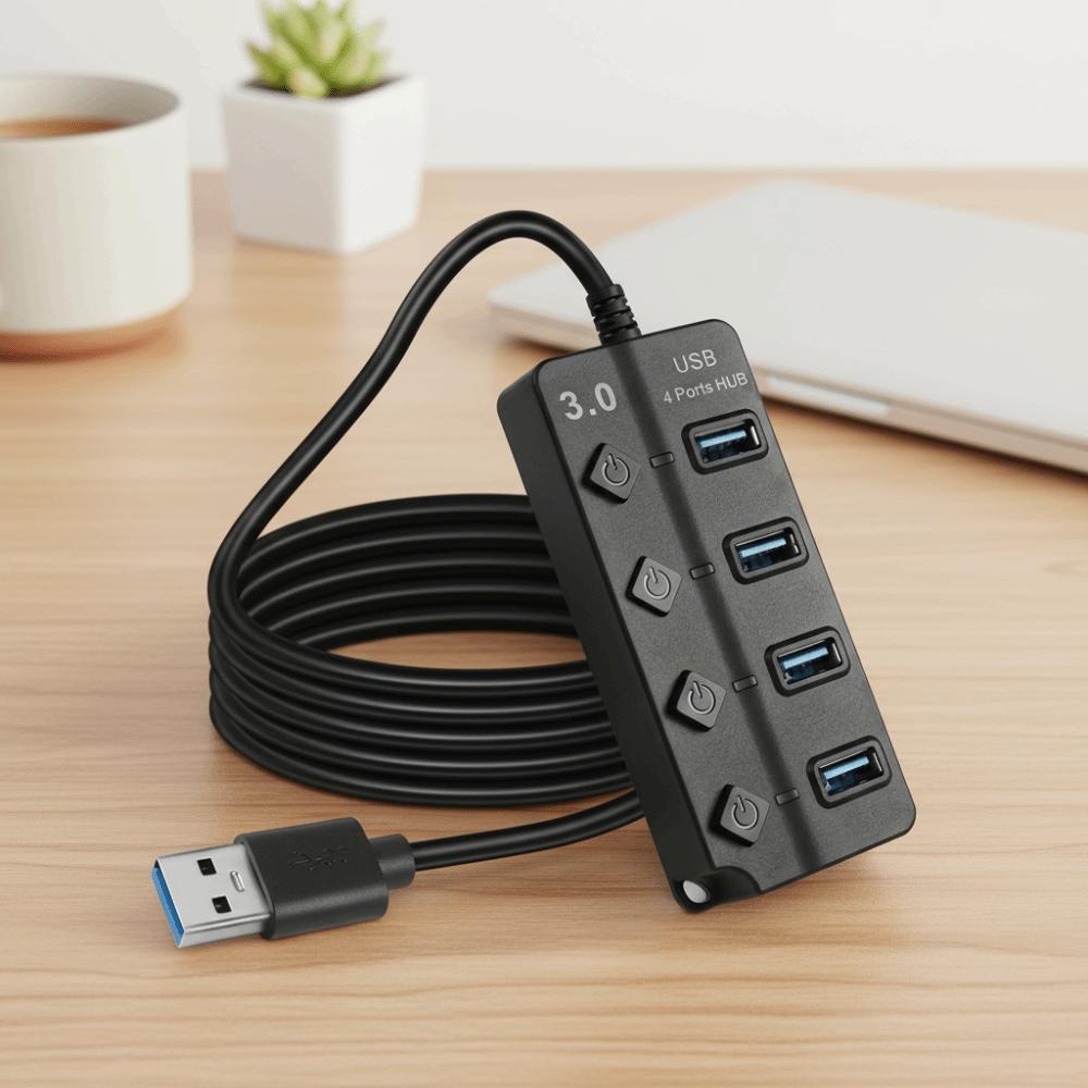 With Switch USB 3.0 Hub 4 Port Multiple Expander Hub USB Docking Stations For Laptops