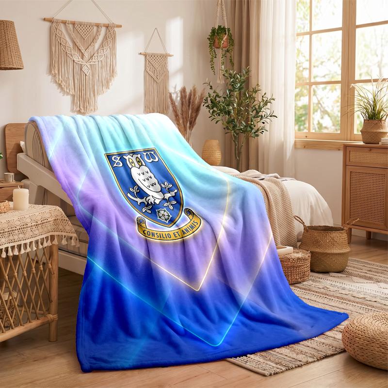 Sheffield Wednesday Football Print Flannel Blanket Soft Warm Sofa Bed Throw Blanket For Home Office Bedroom