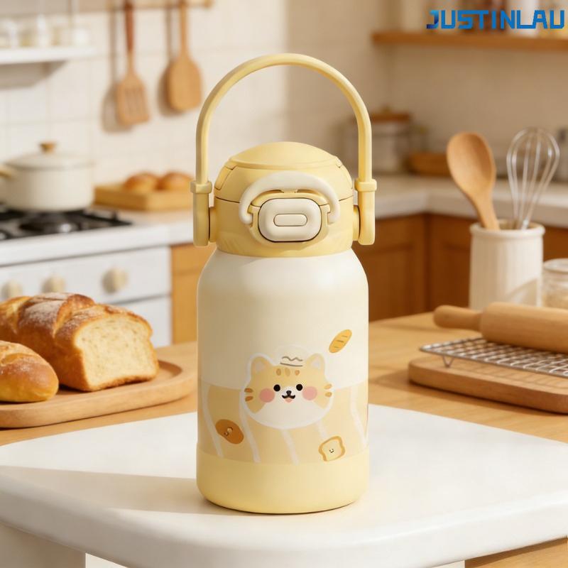 316 Stainless Steel Insulated Cup with High Aesthetic Value Student Children's Straw Cup Portable Water Cup Thermos