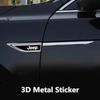 Car Fender Blade Decal Badge 3D Metal Car Body Protective Sticker For Jeep Renegade Wrangler Cherokee Compass Patriot Accessorie AJS1