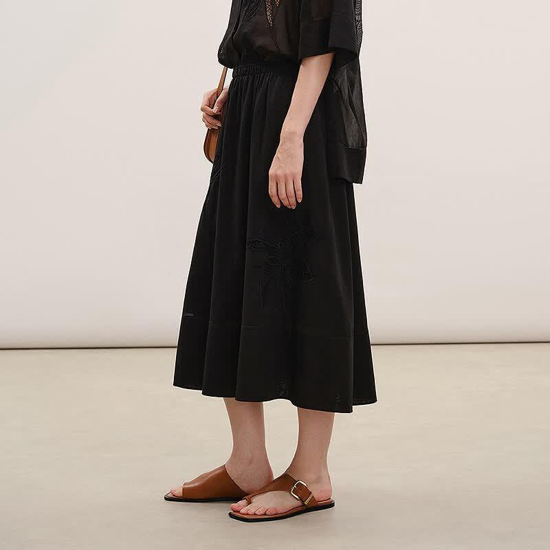 LESS 2026 Summer A-line Long Skirt