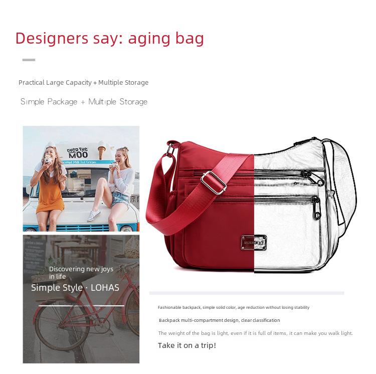 Сумки через плечо и сумки-мессенджеры из ткани Оксфорд 2024 года большой вместимости для женщин среднего и пожилого возраста