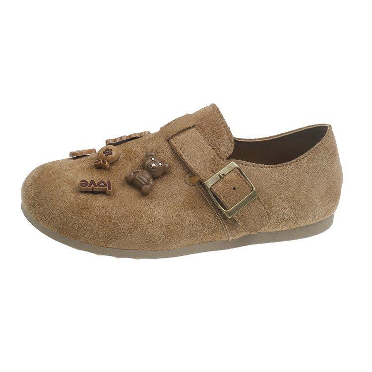 Ретро мягкие внешние Birkenstocks, осенние повседневные нескользящие милые мультяшные однотонные туфли на плоской подошве