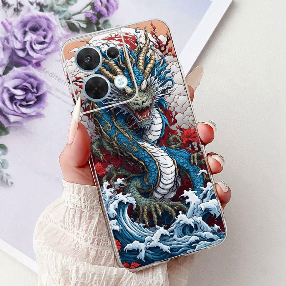 For OPPO Reno 8 Case CPH2359 Cover Cute Cartoon Cat Carp Lion Soft Silicone Shockproof Bumper For OPPO Reno8 Pro 5G CPH2357 Capa