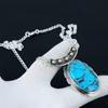 Ожерелье из тибетской бирюзы, драгоценный камень тибетской бирюзы, ожерелье из стерлингового серебра 925 пробы, украшения из натуральной тибетской бирюзы для женщин, для подарков